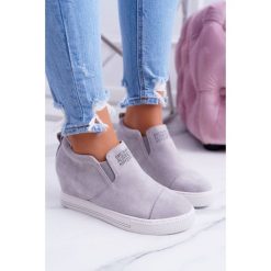 Damskie Snekersy Trampki Lu Boo Wsuwane Szare Kaori. Szare koturny damskie Tagless, bez wzorów, bez zapięcia. Za 79,00 zł.