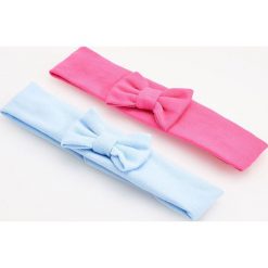 Czapeczki niemowlęce: Elastyczna opaska z kokardką 2 pack – Różowy