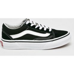 Vans - Tenisówki dziecięce. Czarne trampki dziewczęce Vans, ze skóry, na sznurówki. Za 199,90 zł.