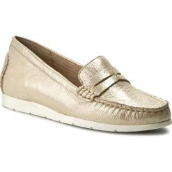 Mokasyny CAPRICE - 9-24251-28 Beige Glitter 409. Żółte mokasyny damskie Caprice, ze skóry, na płaskiej podeszwie. W wyprzedaży za 139,00 zł.