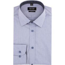 Koszula bexley 2611 długi rękaw slim fit niebieski. Niebieskie koszule męskie Recman, m, bez wzorów, bez kołnierzyka, z długim rękawem. Za 139,00 zł.