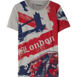 T-shirt Slim Fit bonprix jasnoszary melanż - Londyn. Szare t-shirty chłopięce bonprix, z nadrukiem, bez rękawów. Za 34,99 zł.
