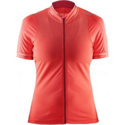 Craft Koszulka Rowerowa Glow W Orange S. Pomarańczowe topy sportowe damskie Craft, s, bez wzorów, z meshu, bez kołnierzyka, z krótkim rękawem, krótkie, bez kaptura. Za 219,00 zł.
