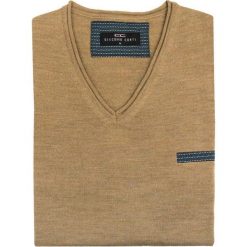 Sweter Dario SWE000022. Pomarańczowe swetry męskie Giacomo Conti, m, bez wzorów, z wełny, eleganckie, bez kołnierzyka, bez kaptura. Za 229,00 zł.