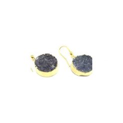 Earrings Okrągłe Agat Marengo złoto. Szare kolczyki damskie marki Brazi druse jewelry, z agatem, złote. Za 220,00 zł.