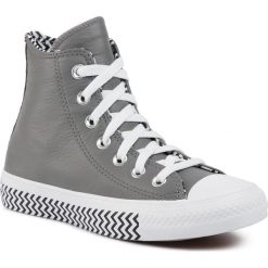 Trampki CONVERSE - Ctas Hi 566130C Mason/Black/White. Szare półbuty damskie Converse, bez wzorów, ze skóry, bez zapięcia. W wyprzedaży za 259,00 zł.