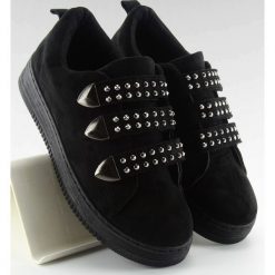Trampki z ćwiekami 16-582 BLACK. Czarne trampki i tenisówki damskie obuwie damskie, z tkaniny. Za 49,95 zł.