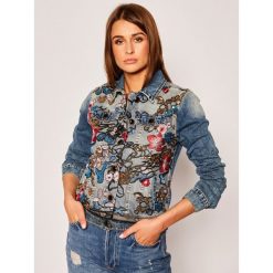 Kurtka jeansowa Desigual Brooklyn 20SWED32. Niebieskie kurtki damskie Desigual, bez wzorów, z bawełny, bez kaptura. W wyprzedaży za 509,00 zł.