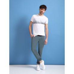 Spodnie długie męskie. Zielone spodnie męskie Top Secret, na co dzień, na lato, s, bez wzorów, z bawełny, eleganckie, długie. W wyprzedaży za 49,99 zł.