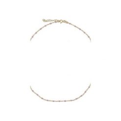 SREBRNY POZŁACANY NASZYJNIK CHOKER Z RÓŻOWĄ EMALIĄ. Żółte naszyjniki damskie Atdiament, srebrne. Za 109,00 zł.