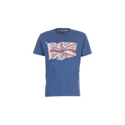 T-shirty z krótkim rękawem Pepe jeans FLAG LOGO. Niebieskie t-shirty męskie Pepe Jeans, s, bez wzorów, z jeansu, bez kołnierzyka, krótkie. Za 119,20 zł.