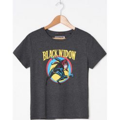 Koszulka z nadrukiem Black Widow - Szary. Szare koszulki damskie House, s, z nadrukiem, bez kołnierzyka. Za 49,99 zł.