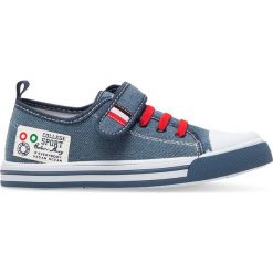 Trampki dziecięce Underline 95B1888 Niebieskie. Niebieskie trampki chłopięce Underline, bez wzorów, ze skóry, na rzepy. Za 39,99 zł.