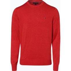 Tommy Hilfiger - Sweter męski z dodatkiem jedwabiu, czerwony. Czerwone swetry męskie marki TOMMY HILFIGER, xxl, bez wzorów, z dzianiny, bez kołnierzyka, bez kaptura. Za 449,95 zł.