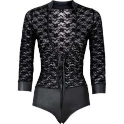 Bluzki body: Body z długim rękawem „ouvert” bonprix czarny