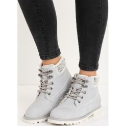 Szare Traperki Cut to the Chase. Szare buty zimowe damskie Born2be, z materiału, na płaskiej podeszwie. Za 109,99 zł.