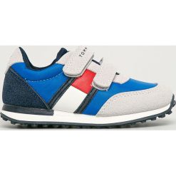 Tommy Hilfiger - Buty dziecięce. Niebieskie trampki chłopięce TOMMY HILFIGER, bez wzorów, z gumy, sportowe, z okrągłym noskiem, bez zapięcia. Za 259,90 zł.