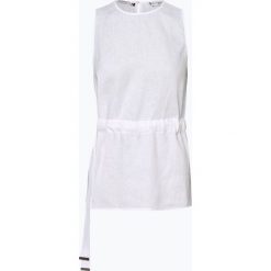 Tommy Hilfiger - Damska bluzka lniana, biały. Białe bluzki damskie TOMMY HILFIGER, bez wzorów, bez kołnierzyka, bez rękawów. Za 299,95 zł.