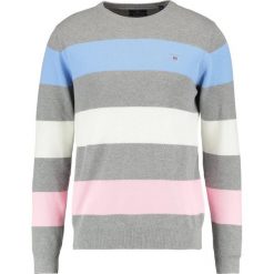 Swetry klasyczne męskie: GANT BARSTRIPE CREW Sweter grey melange