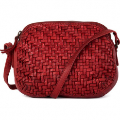 Skórzana torebka w kolorze czerwonym - 23 x 17 x 8 cm. Czerwone torebki klasyczne damskie neropantera, w paski, z materiału. W wyprzedaży za 318,95 zł.