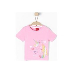 S.Oliver T-Shirt Dziewczęcy 62, Różowy. Różowe bluzki dziewczęce marki S.Oliver, z napisami, z krótkim rękawem. Za 30,00 zł.