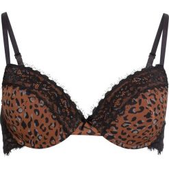 Biustonosz usztywniany bonprix Leo. Czarne biustonosze bonprix, z aplikacjami, z koronki. Za 27,99 zł.