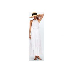 Sukienka Carmen Maxi. Białe sukienki damskie Martino demi, na lato, l, bez wzorów, z bawełny, bez kołnierzyka, bez rękawów, maxi. Za 431,10 zł.