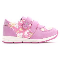 Ciemnoróżowe Buty Sportowe Flower Time. Buciki niemowlęce chłopięce Born2be, z okrągłym noskiem, na obcasie, na rzepy. Za 69,99 zł.