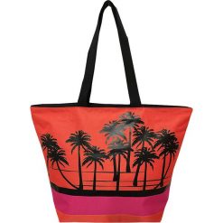 Shopper bag damskie: Torba plażowa „Acapulco” w kolorze czarno-czerwonym – 35 x 58 x 23 cm