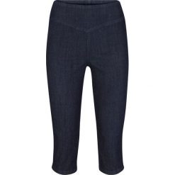 Wygodne dżinsy rybaczki ze stretchem i paskiem shape bonprix ciemnoniebieski. Niebieskie jeansy damskie bonprix. Za 79,99 zł.