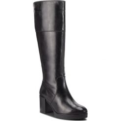 Kozaki GEOX - D Remigia G D84AFG 000CL C9999 Black. Czarne kozaki damskie Geox, ze skóry ekologicznej, przed kolano, na wysokim obcasie, bez zapięcia. W wyprzedaży za 589,00 zł.