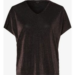 Vero Moda - Koszulka damska – Vmdenise, brązowy. Pomarańczowe koszulki damskie Vero Moda, xs, bez wzorów, z materiału, bez kołnierzyka. Za 89,95 zł.