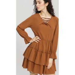 Brązowa Sukienka Storm. Brązowe sukienki mini other, uniwersalny. Za 79,99 zł.