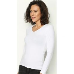 Biała Bluzka Laxity. Białe bluzki damskie marki other, xl, bez wzorów, klasyczne, z klasycznym kołnierzykiem, z długim rękawem. Za 29,99 zł.