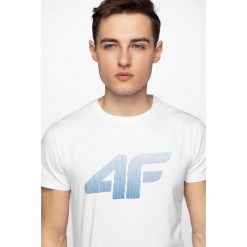 T-shirt męski TSM312 - biały. Białe koszulki męskie xl, bez wzorów, bez kołnierzyka, bez rękawów. Za 49,99 zł.