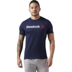 MĘSKA KOSZULKA REEBOK LINEAR RED (L). Czerwone koszulki męskie Adidas, m, bez wzorów, z bawełny, klasyczne, z klasycznym kołnierzykiem, bez rękawów. W wyprzedaży za 59,99 zł.