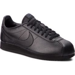 Buty NIKE - Classic Cortez Leather 749571 002 Black/Black/Anthracite. Czarne półbuty męskie Nike, na co dzień, bez wzorów, ze skóry ekologicznej, klasyczne, bez zapięcia. W wyprzedaży za 299,00 zł.