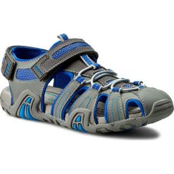 Sandały męskie skórzane: Sandały GEOX – J Sand Kraze G J5224G 05014C 0069 Szary/Królewski