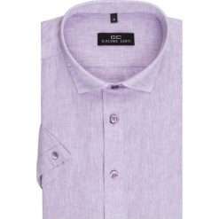 Koszula SIMONE KLFR500010. Fioletowe koszule męskie Giacomo Conti, na lato, m, bez wzorów, z bawełny, eleganckie, z klasycznym kołnierzykiem, z krótkim rękawem. Za 149,00 zł.