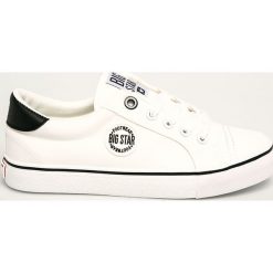 Big Star - Tenisówki. Białe trampki i tenisówki damskie BIG STAR, bez wzorów, z gumy, na sznurówki. Za 109,90 zł.