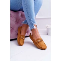 Mokasyny Damskie Lekkie Eko-zamsz Camel Think. Brązowe mokasyny damskie Tagless, z zamszu, klasyczne. Za 79,00 zł.