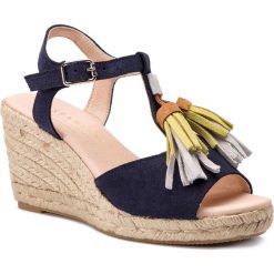 Espadryle HISPANITAS - Aina HV98680 Bosforo. Niebieskie espadryle damskie Hispanitas, z aplikacjami, z zamszu, bez obcasa, na obcasie. W wyprzedaży za 259,00 zł.