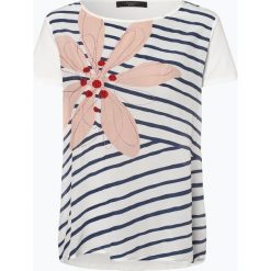 Weekend Max Mara - T-shirt damski z dodatkiem jedwabiu, biały. Białe t-shirty damskie Weekend Max Mara, m, w paski, bez kołnierzyka. Za 449,95 zł.
