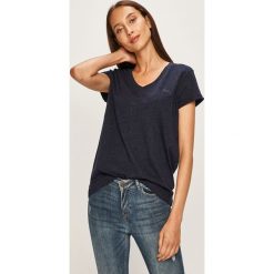 Lee - T-shirt. Niebieskie bluzki damskie Lee, s, bez wzorów, z bawełny, bez kołnierzyka. Za 99,90 zł.