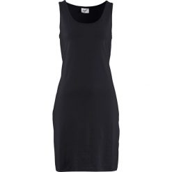Sukienka ze stretchem bonprix czarny. Czarne sukienki damskie bonprix, bez wzorów, bez kołnierzyka, bez rękawów. Za 34,99 zł.