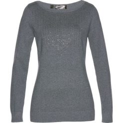 Sweter bonprix antracytowy melanż. Szare swetry damskie bonprix, bez wzorów, bez rękawów, bez kaptura. Za 99,99 zł.