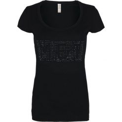 T-shirt Met. Czarne koszulki damskie Met, bez wzorów, z materiału, klasyczne, z włoskim kołnierzykiem, bez rękawów. Za 79,00 zł.