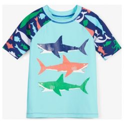 Hatley Koszulka Do Pływania Chłopięca Uv 50+ 122 Niebieska. Niebieskie t-shirty chłopięce z nadrukiem marki Hatley. Za 106,00 zł.