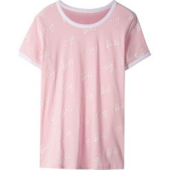 T-shirt "Barbie" bonprix jaskrawy jasnoróżowy. Różowe bluzki dziewczęce bonprix, z nadrukiem, z bawełny, z okrągłym kołnierzem, bez rękawów, bez kaptura. Za 27,99 zł.