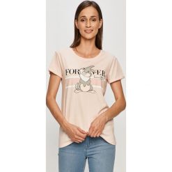 Haily's - T-shirt. Różowe bluzki damskie Haily's, s, z nadrukiem, z bawełny, z okrągłym kołnierzem. W wyprzedaży za 49,90 zł.